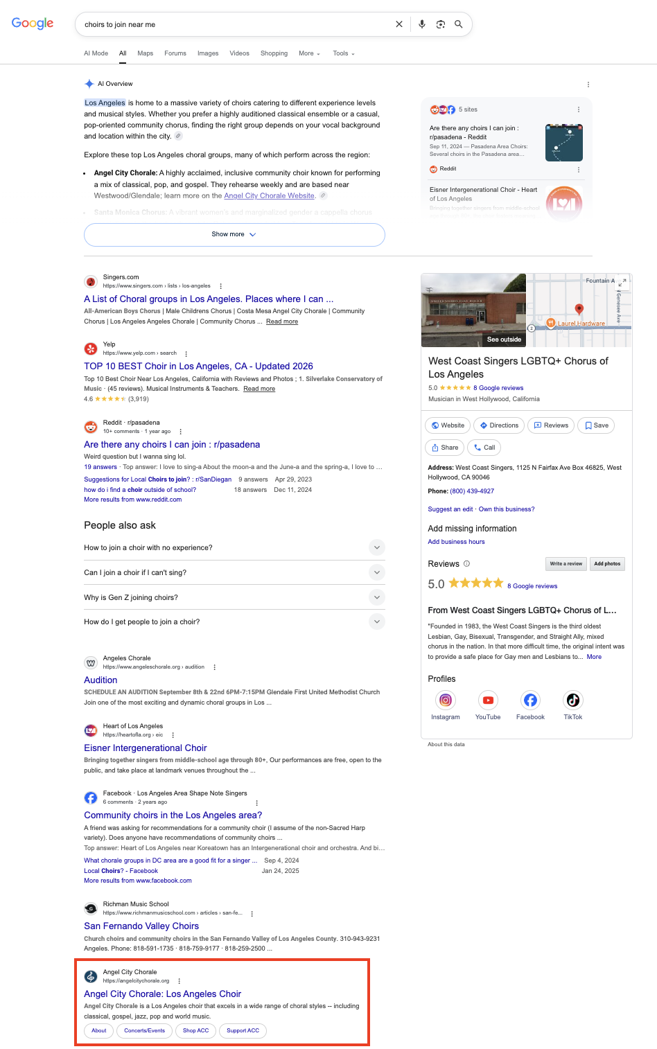 Choirs to Join Near Me Search Results